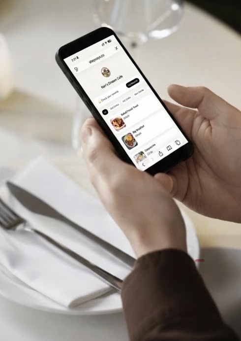 Shopways QR Menu preview on phone